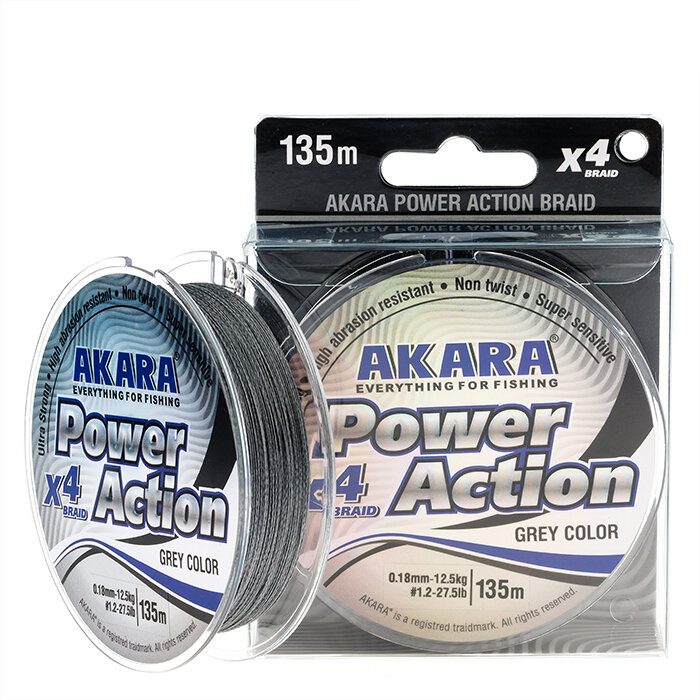 Шнур Akara Power Action X-4 Green 135 м 0,10