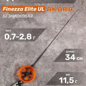 Уд. зим. Akara Finezza UL (0,7-2,8 гр.) Green (хлыст стеклопласт с кольцами)