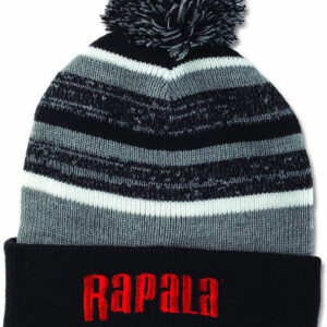 Шапка RAPALA с помпоном - черная с красным логотипом