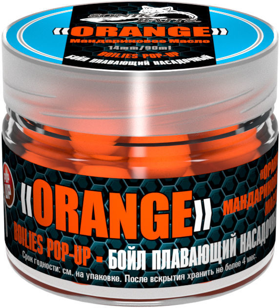 Бойлы насад. плав. Sonik Baits 14мм ORANGE-TANGERINE Oil Fluo Pop-ups 90мл