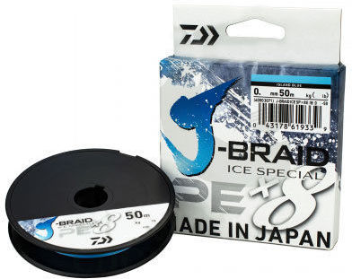 Леска плетёная Daiwa J-BRAID ICE SPECIAL x8E 0.16mm-50m ISLAND BLUE