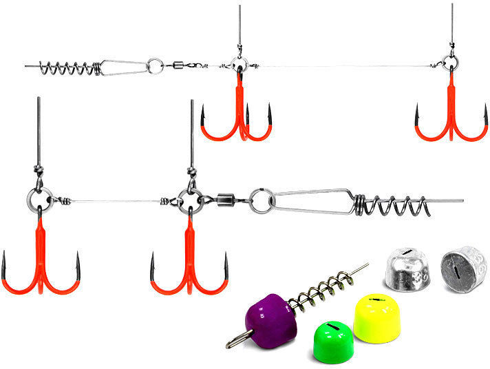 Оснастка цветной стингер со спиралью JIG Spring Soft Baits, размер L