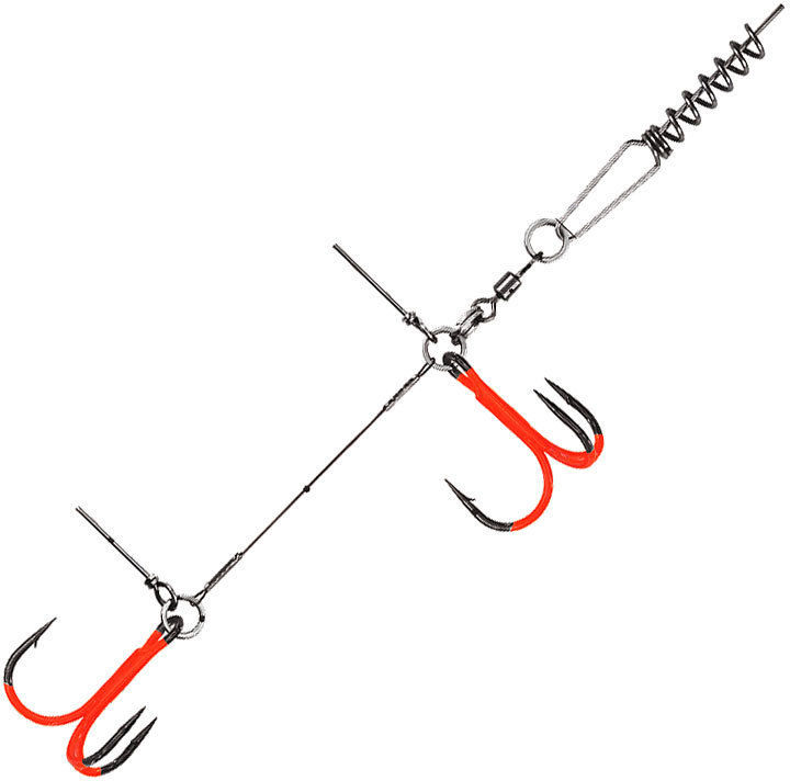 Оснастка цветной титановый стингер со спиралью JIG Spring Soft Baits, размер L